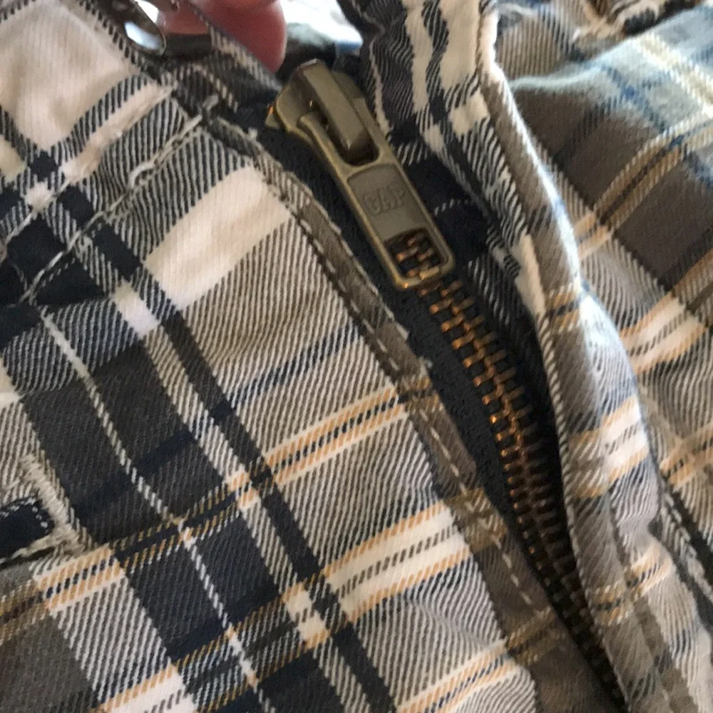Gap plaid cotton twill 8 slim adjustable waist shorts EUC